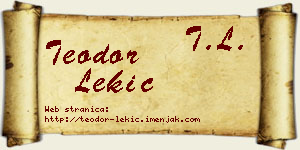 Teodor Lekić vizit kartica